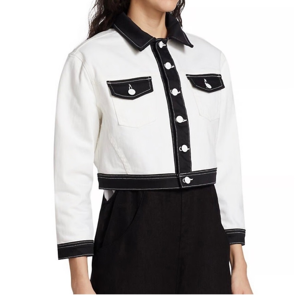 L'AGENCE Monochrome Contrast Collar Shirt
